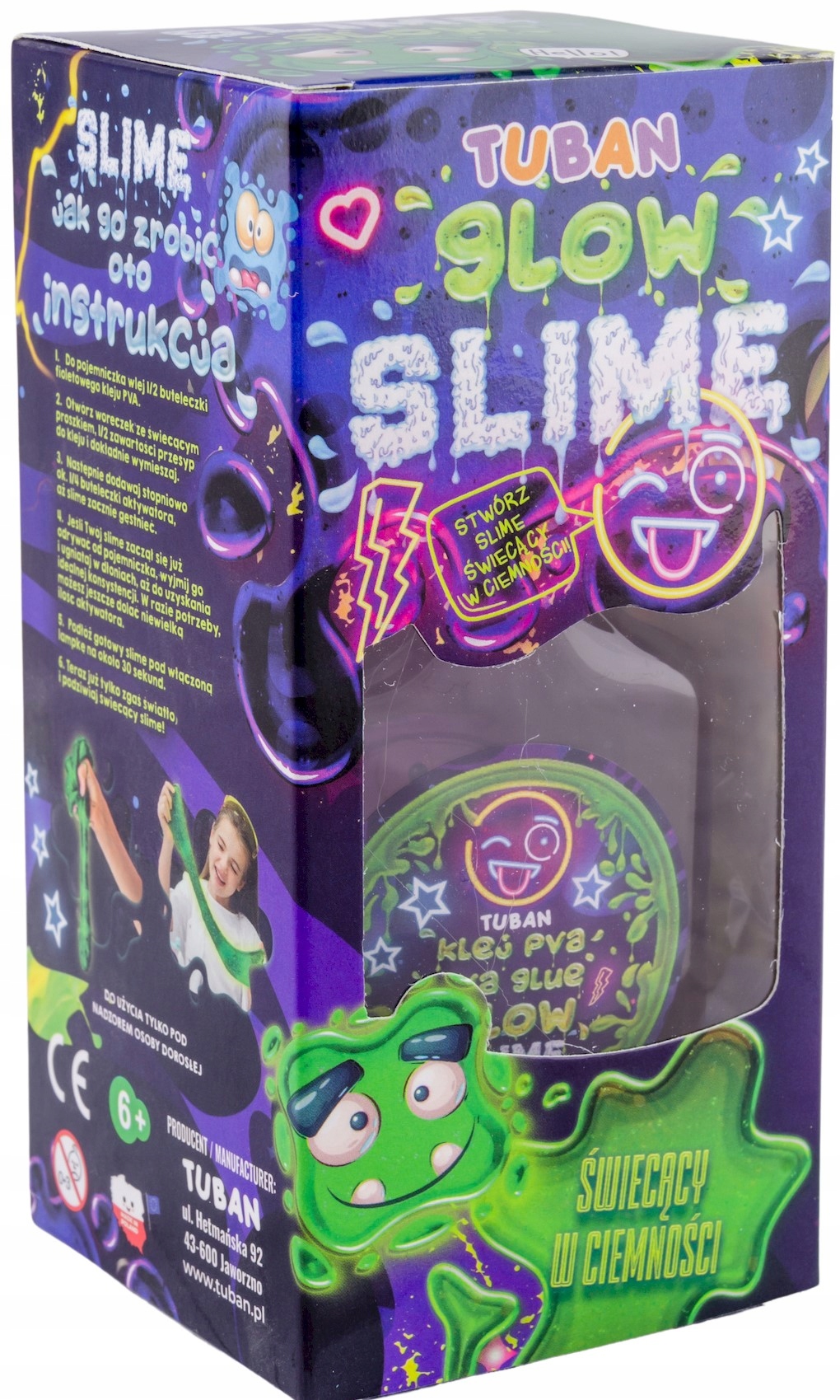 SUPER SLIME ŚWIECĄCY Zestaw Robienia Glutów TUBAN