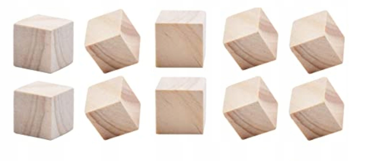 kostki drewniane 1,5x1,5cm naturalne 36szt. | PK-0493 — 3