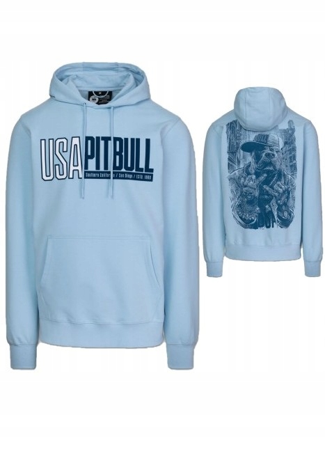 Pitbull West Coast Pánská Mikina S Kapucí Usa Modrá Sky Blue XL