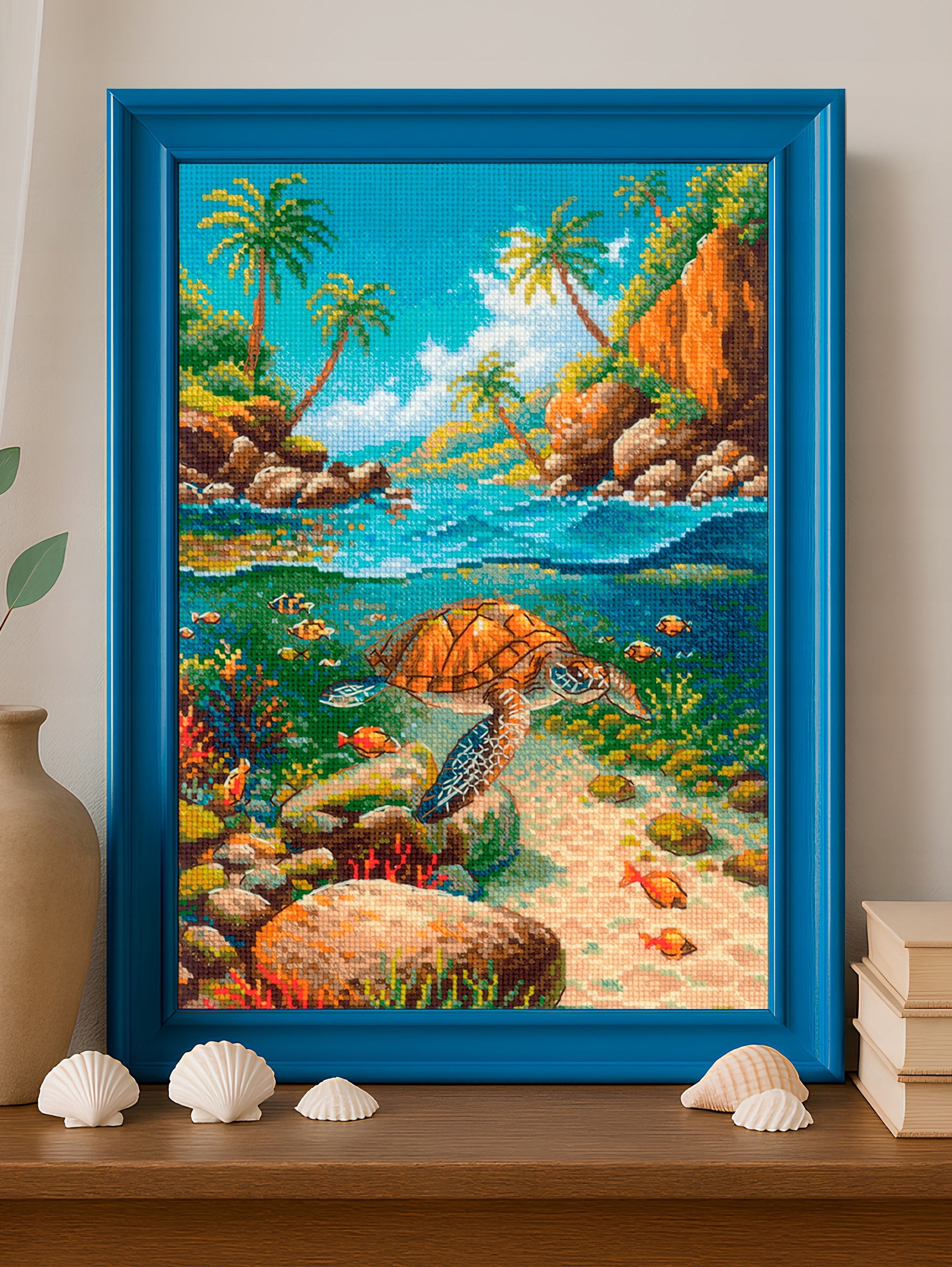Riolis Pod vodou 2305, sada pro křížkovou výšivku 21 x 30 cm