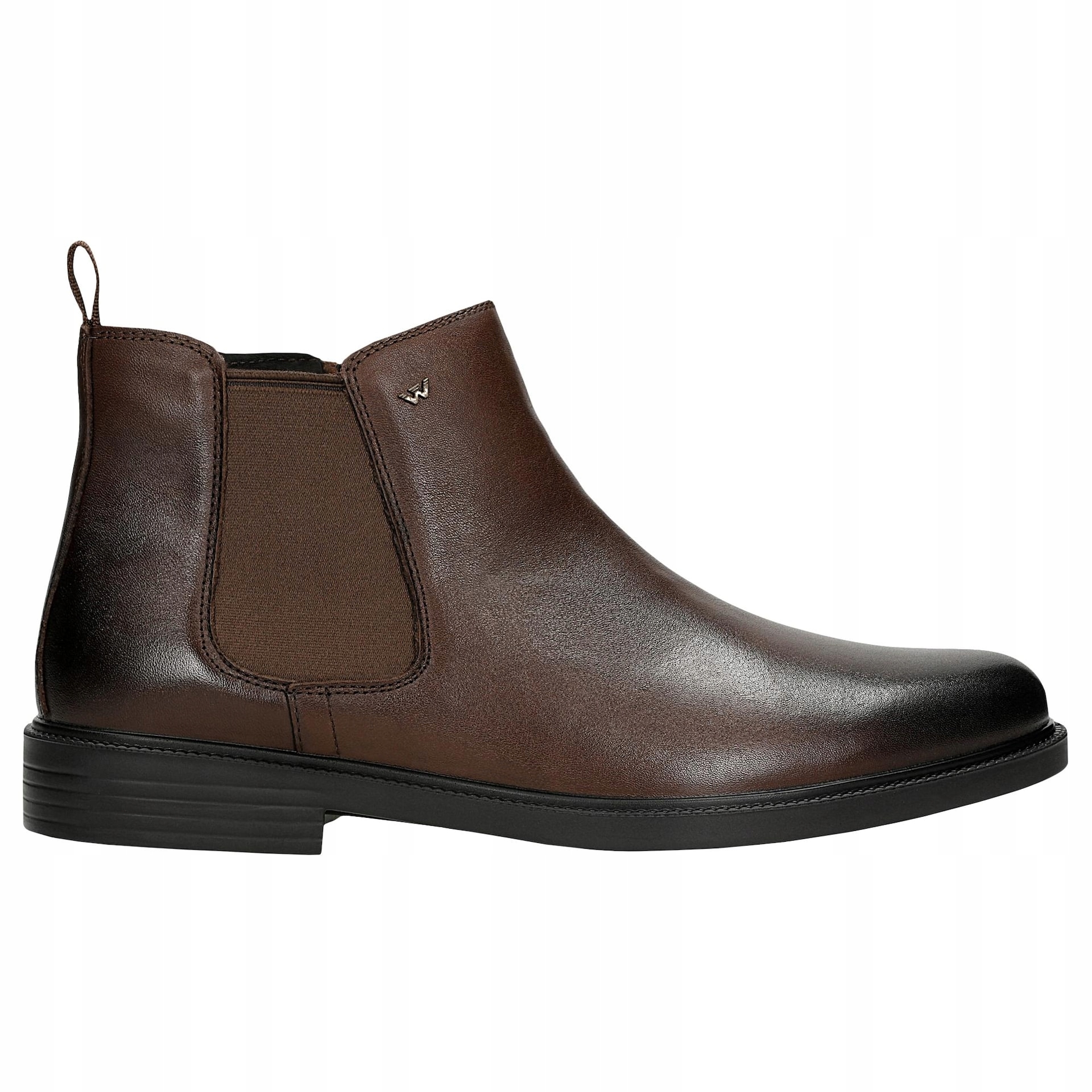 Hnědé kožené pánské kozačky se zapínáním na zip, velikost vel.