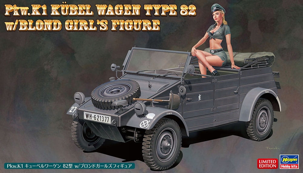 Pkw.K1 Kubelwagen Type 82 w/Blond Girls Figure 1:24 Hasegawa SP453
