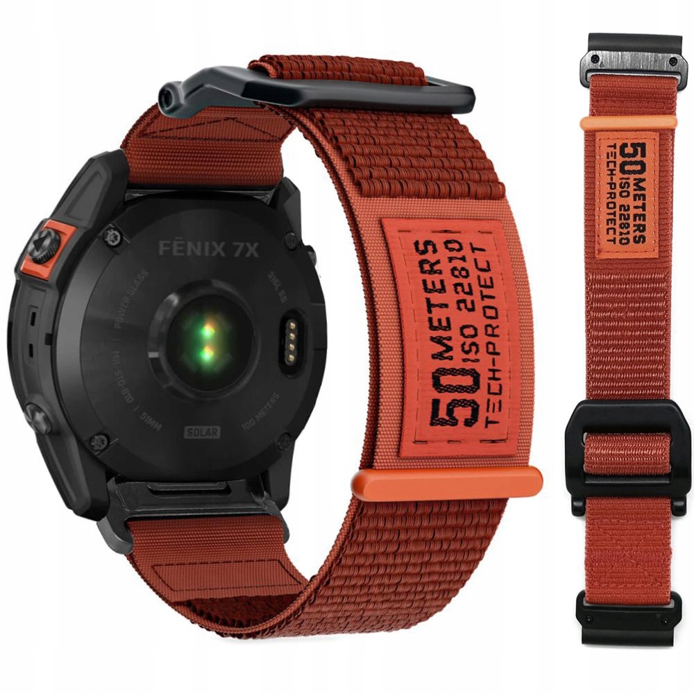 Pasek Sportowy Active Strap Pomarańczowy do Garmin Fenix 7X 6X 6X Pro