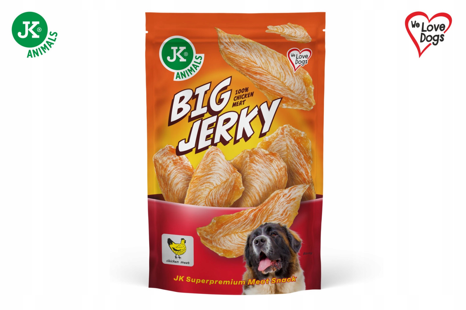 Jk Animals Big Jerky 100% kuřecí sušené filety 39ks