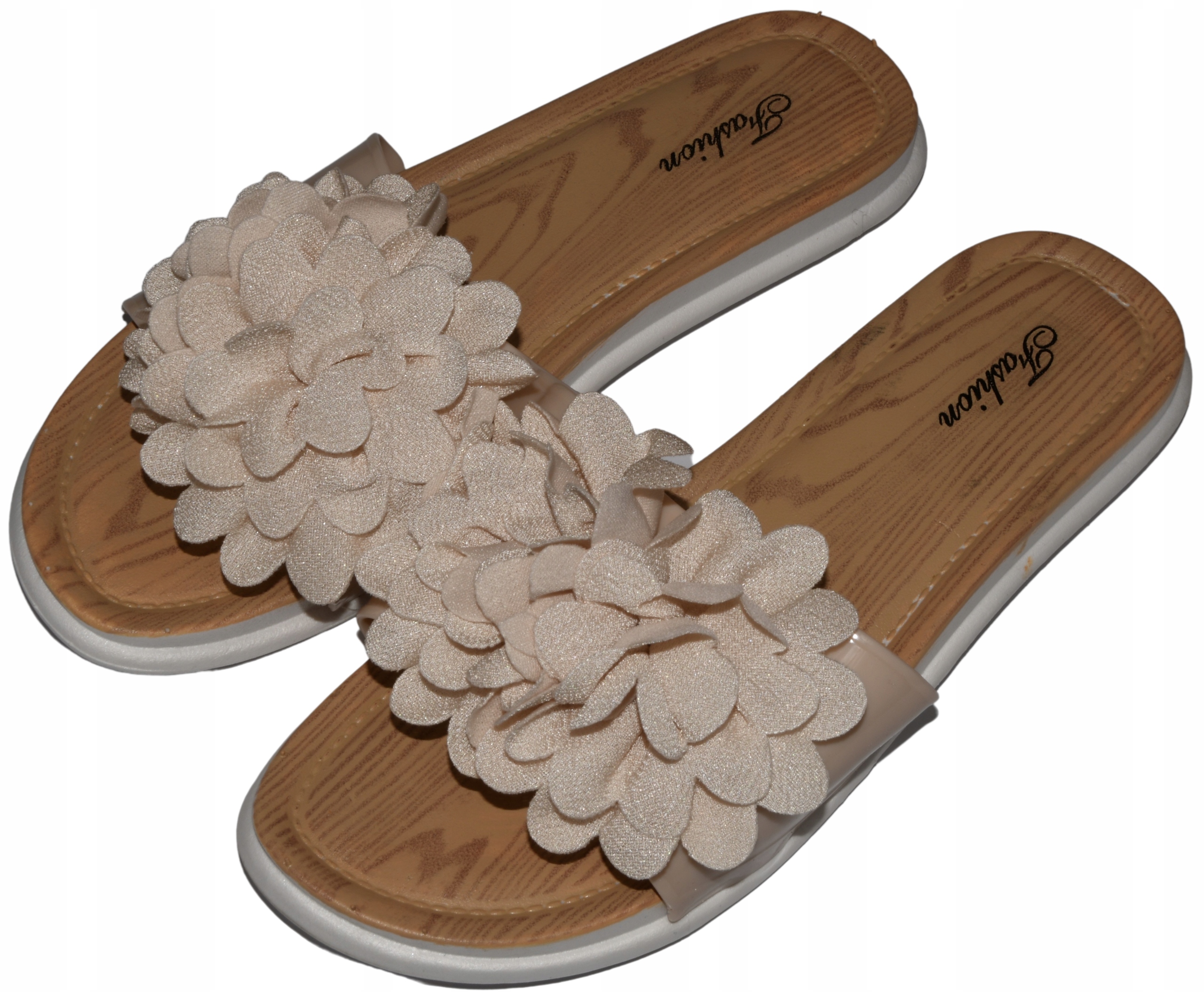 

Solidne Klapki Miękkie Zdobione Bukietem R. 42