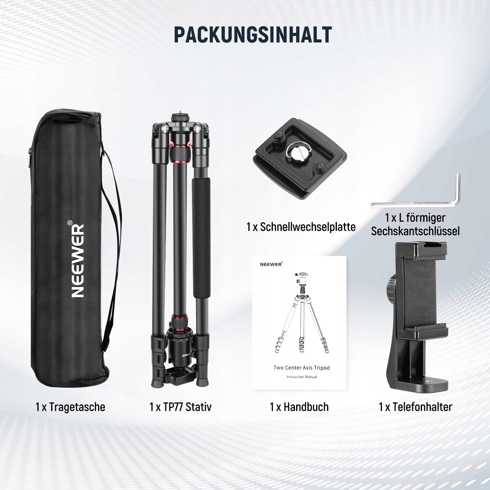 NEEWER Statyw Do Aparatu 77" DSLR Telefon 360° Głowica Panoramiczna ALU — miniatura 9
