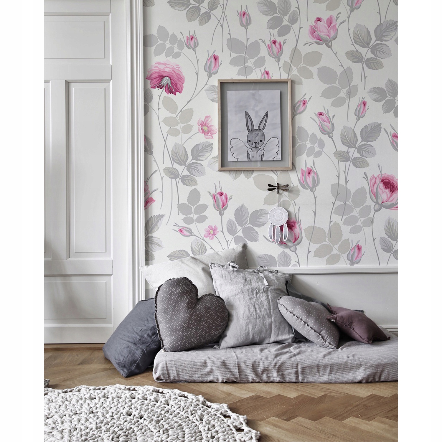 

Tapeta flizelinowa Różowe pastelowe róże 254x184cm