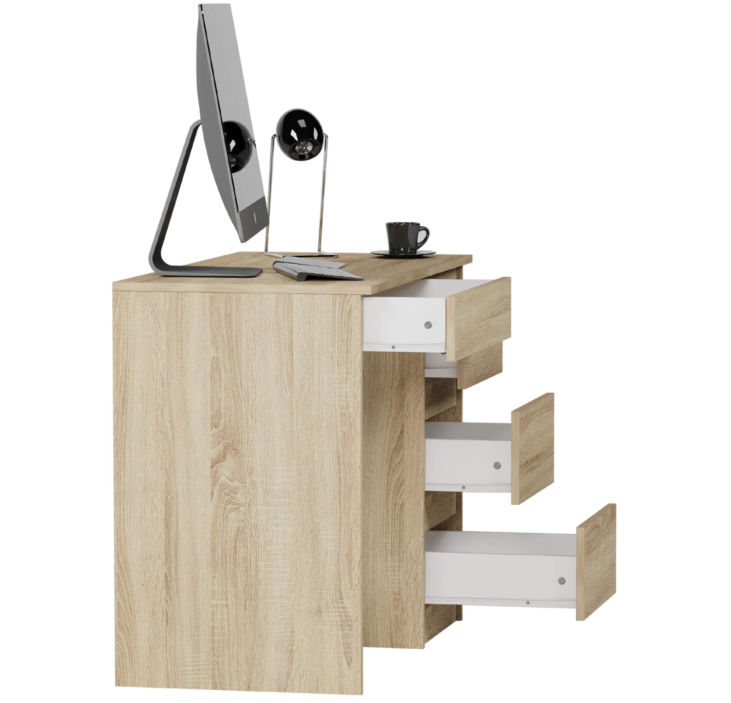 Meble Biurko komputerowe stolik 90cm sonoma N34