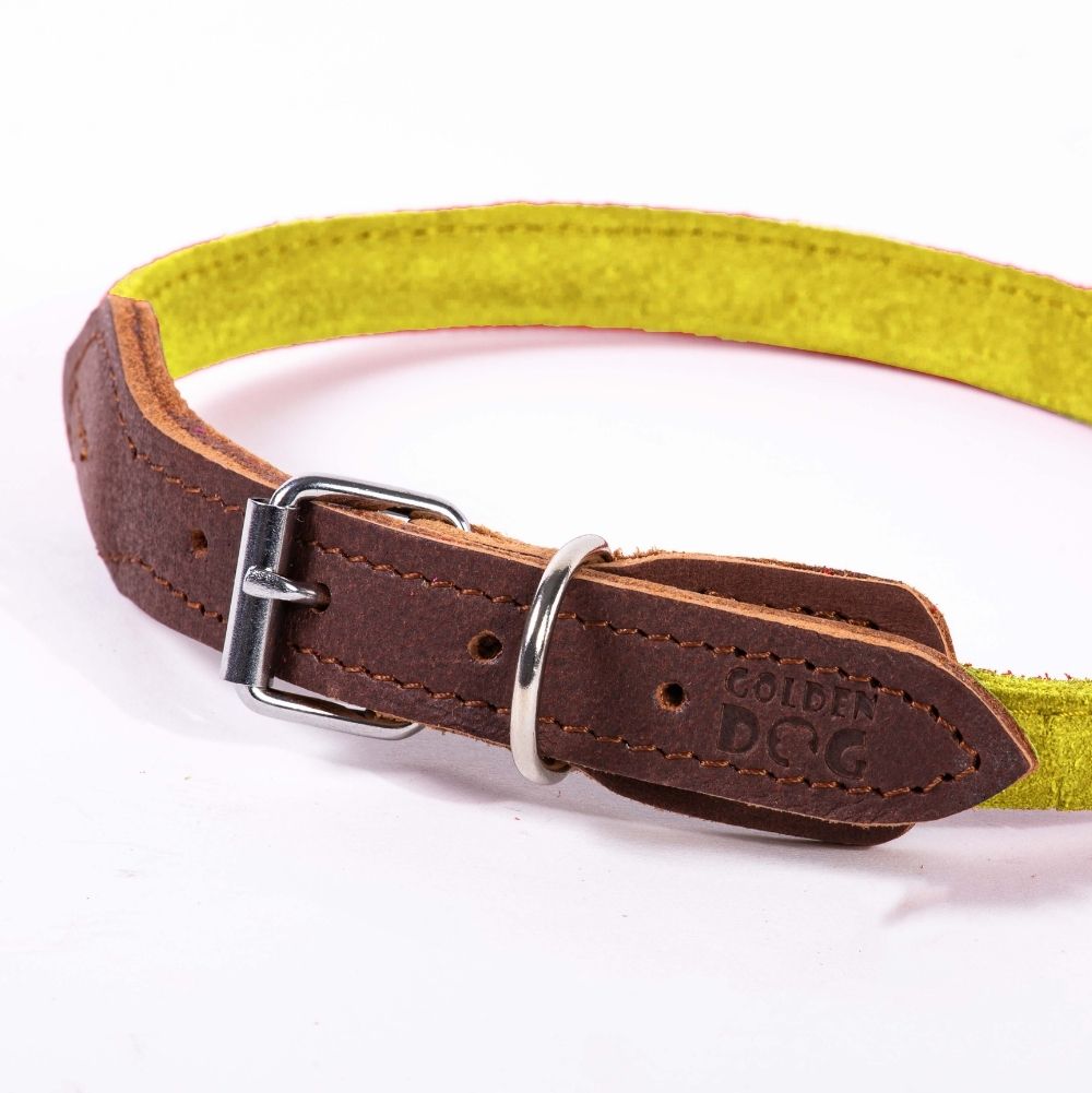 Levně Kožený obojek pro psa, kočku, nastavitelný, Přírodní kůže Barvy vel. L