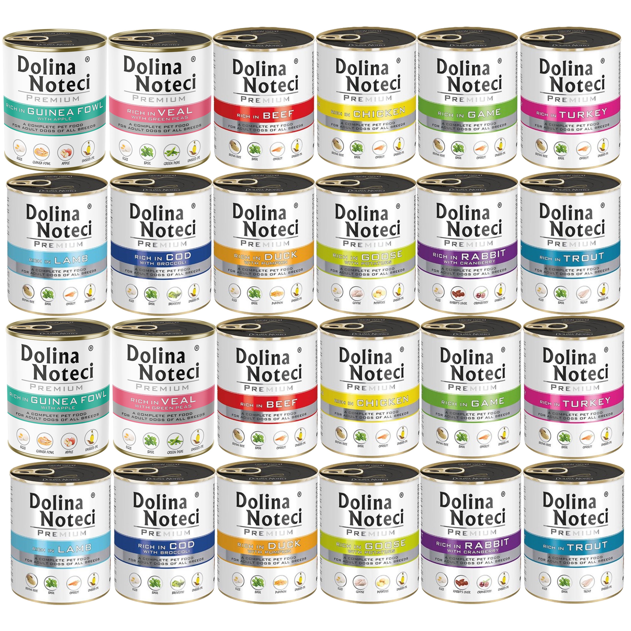 Levně Dolina Noteci Premium Mix Chutí krmivo pro psy mokré 24 x 800 g bez obilovin