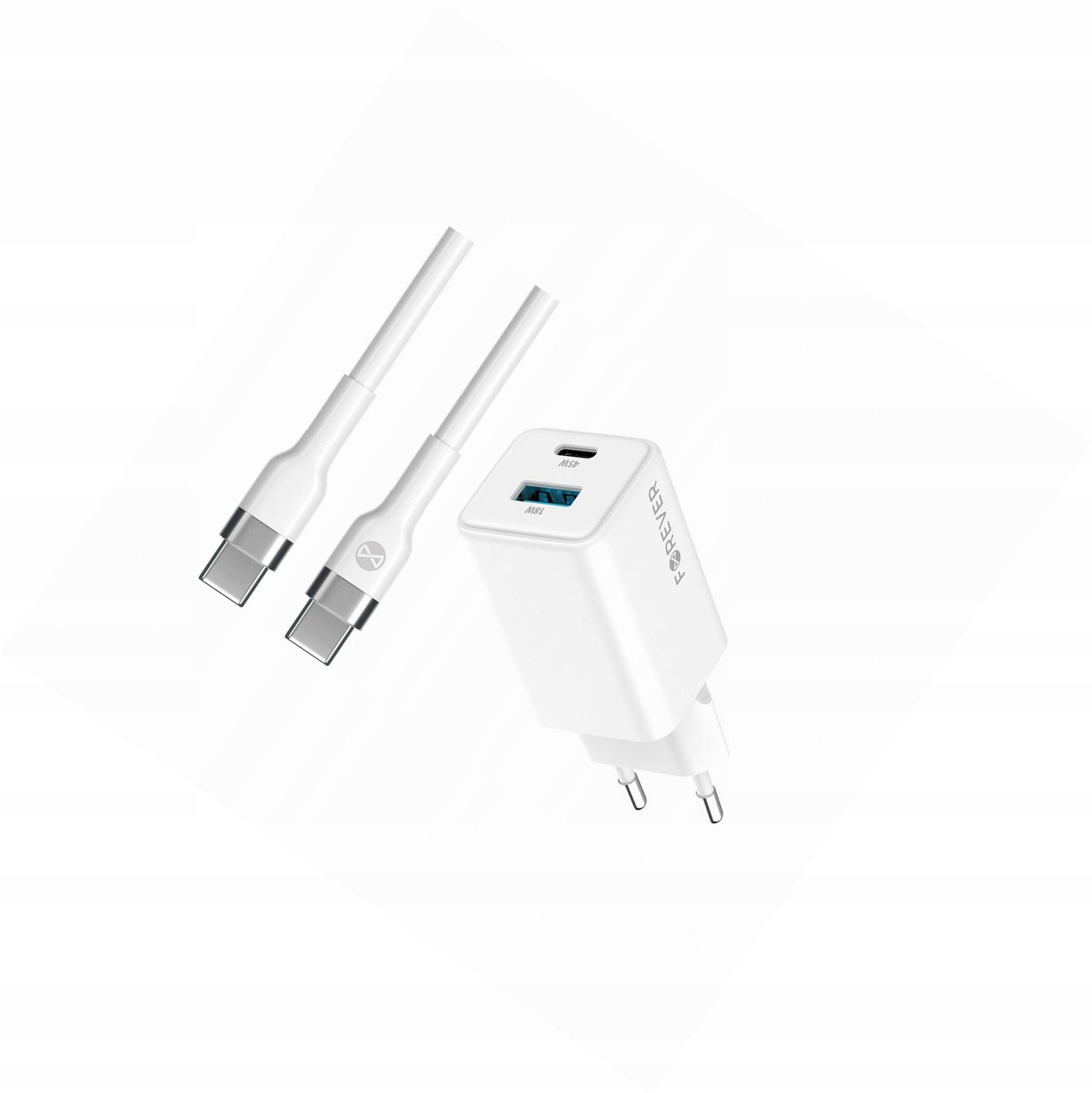 Szybka ładowarka GaN 45W 2 wejścia Usb i Usb-c z kablem do Xiaomi Mi 10