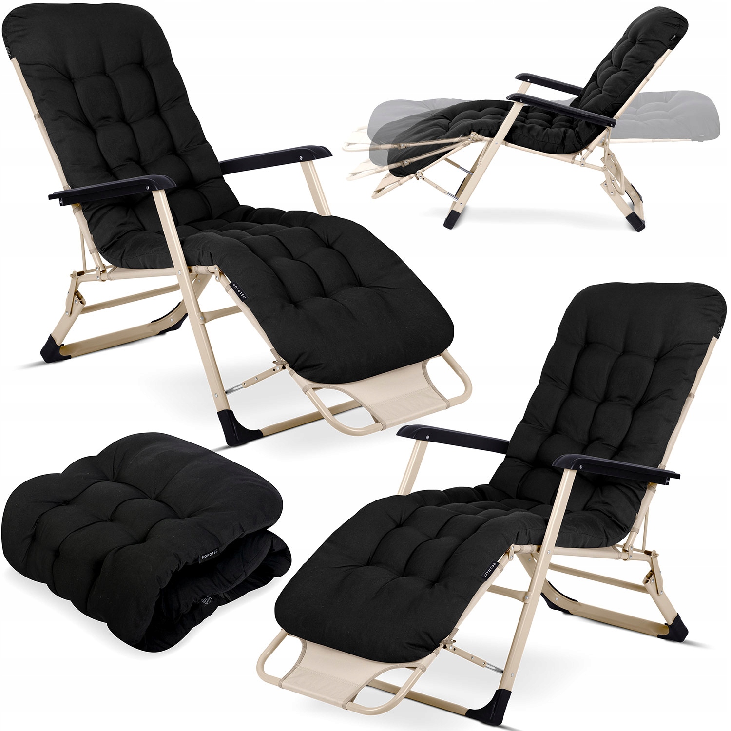 Ležadlo Plážové Kreslo Skladacia Stolička Na Terasu Do Záhrady 2 Ks