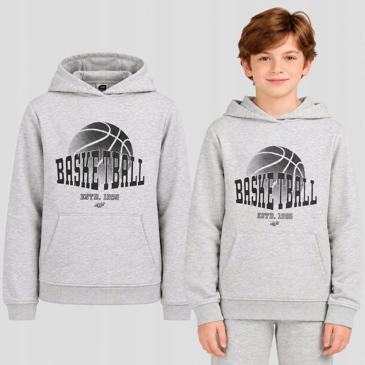 Bluza Chłopięca 4F Sportowa Z Kapturem Z Nadrukiem 146 M2683 AW26