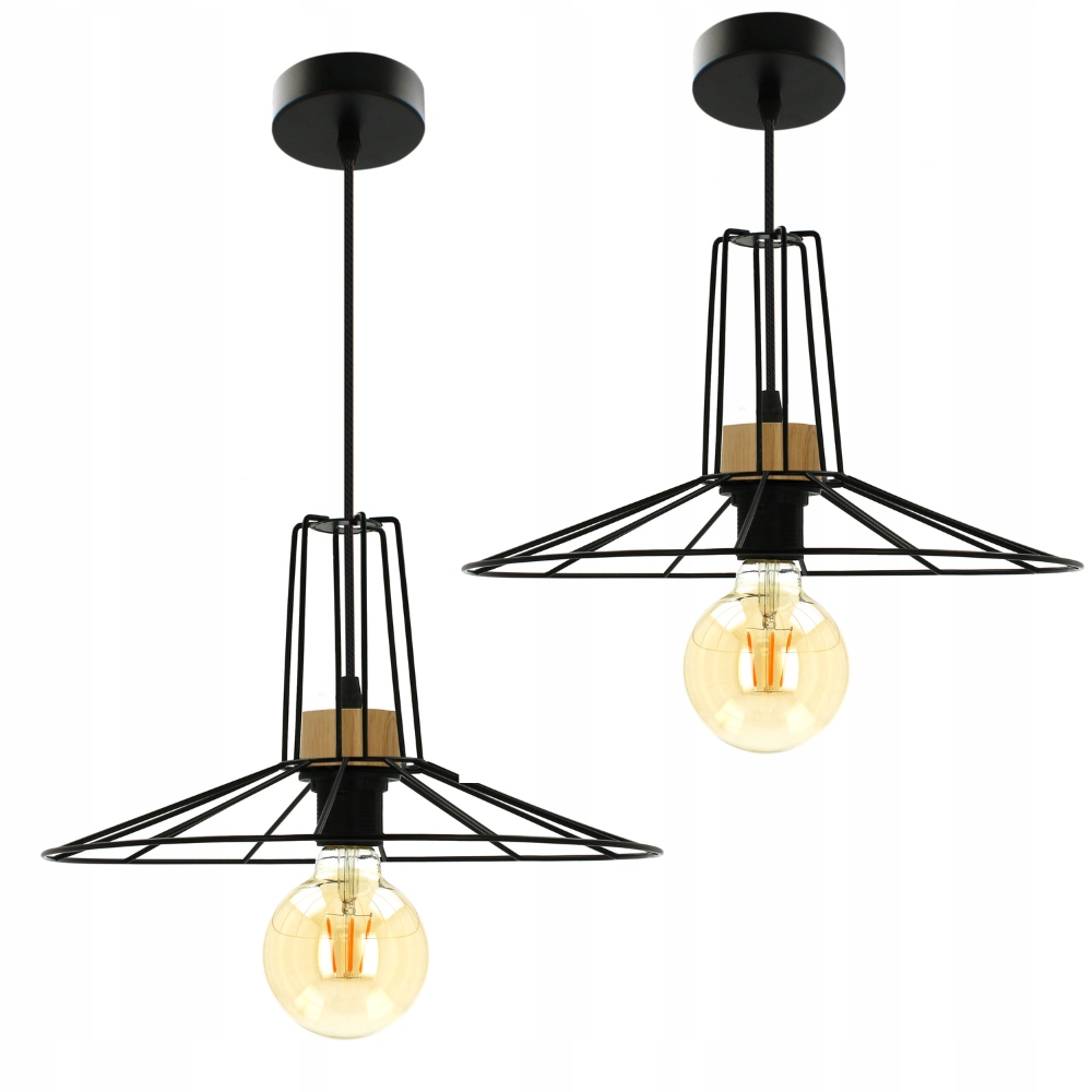 Stylová Závěsná Stropní Lampa Do Obývacího Pokoje, Jídelny, Stínidlo, Drát, Loft, E27