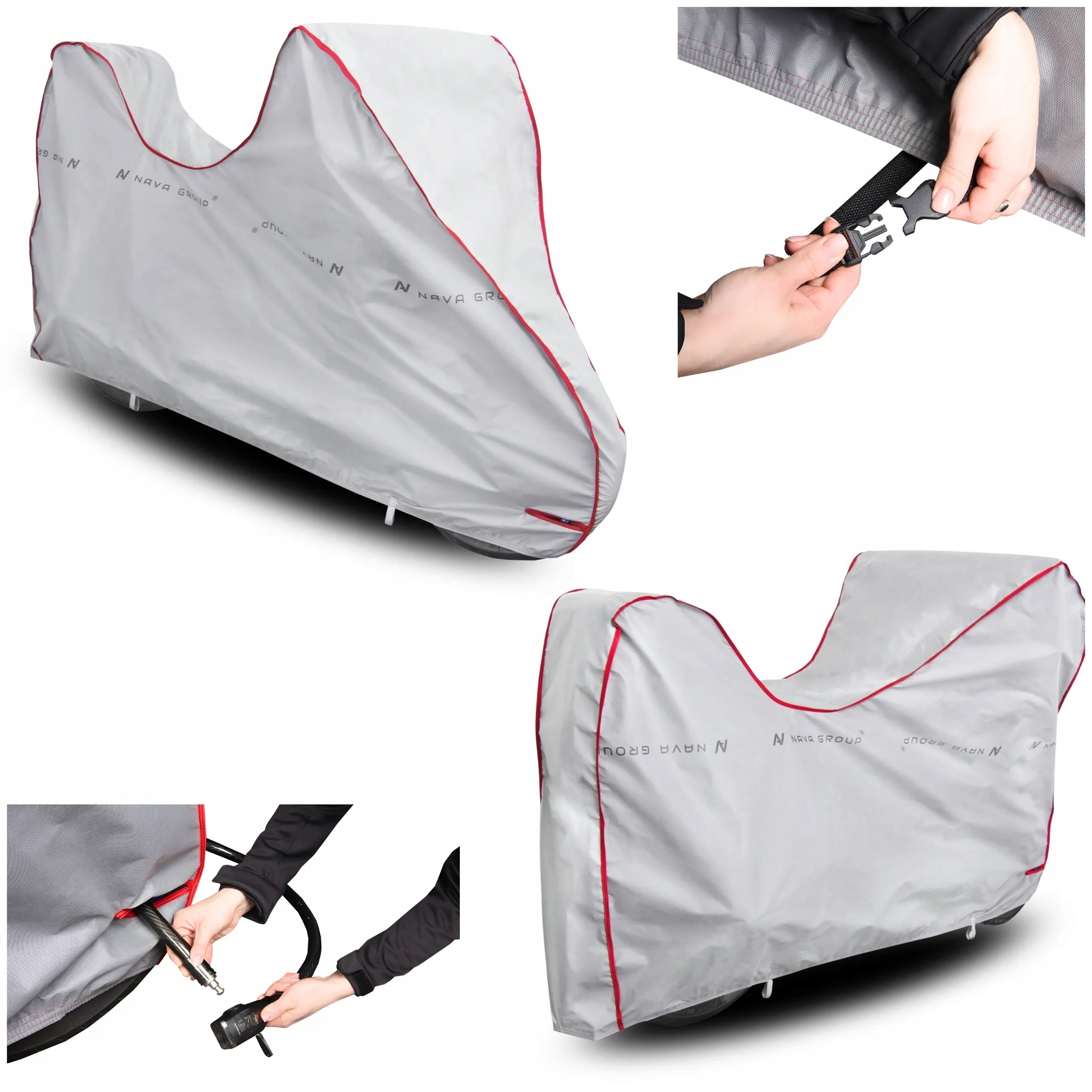 Obal na motocykl s kufrem M 225x120 Voděodolný Motor Uv Practic Pas