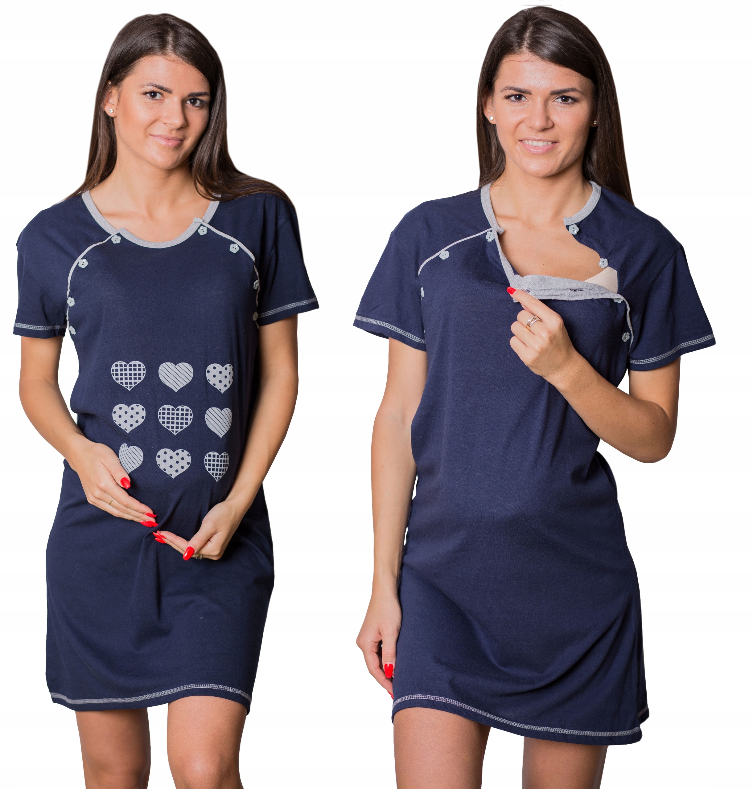 

Koszula Nocna Damska Do Porodu Zestaw 2szt. M