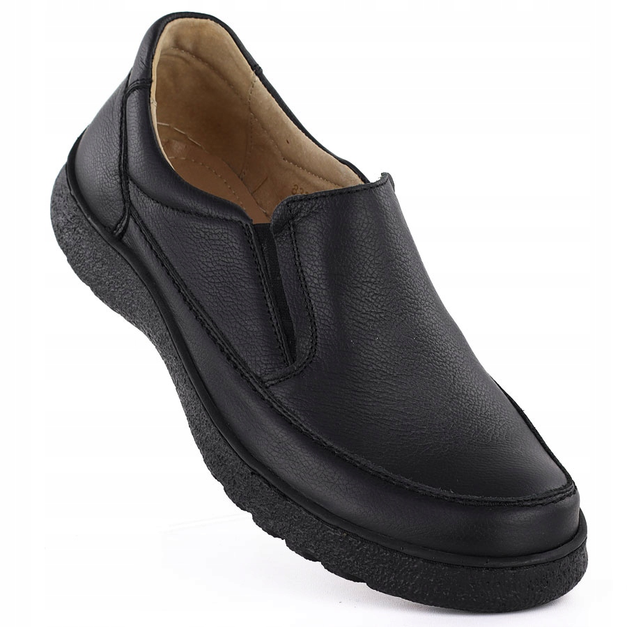 Pánské pohodlné kožené polobotky černé Helios 835K 40