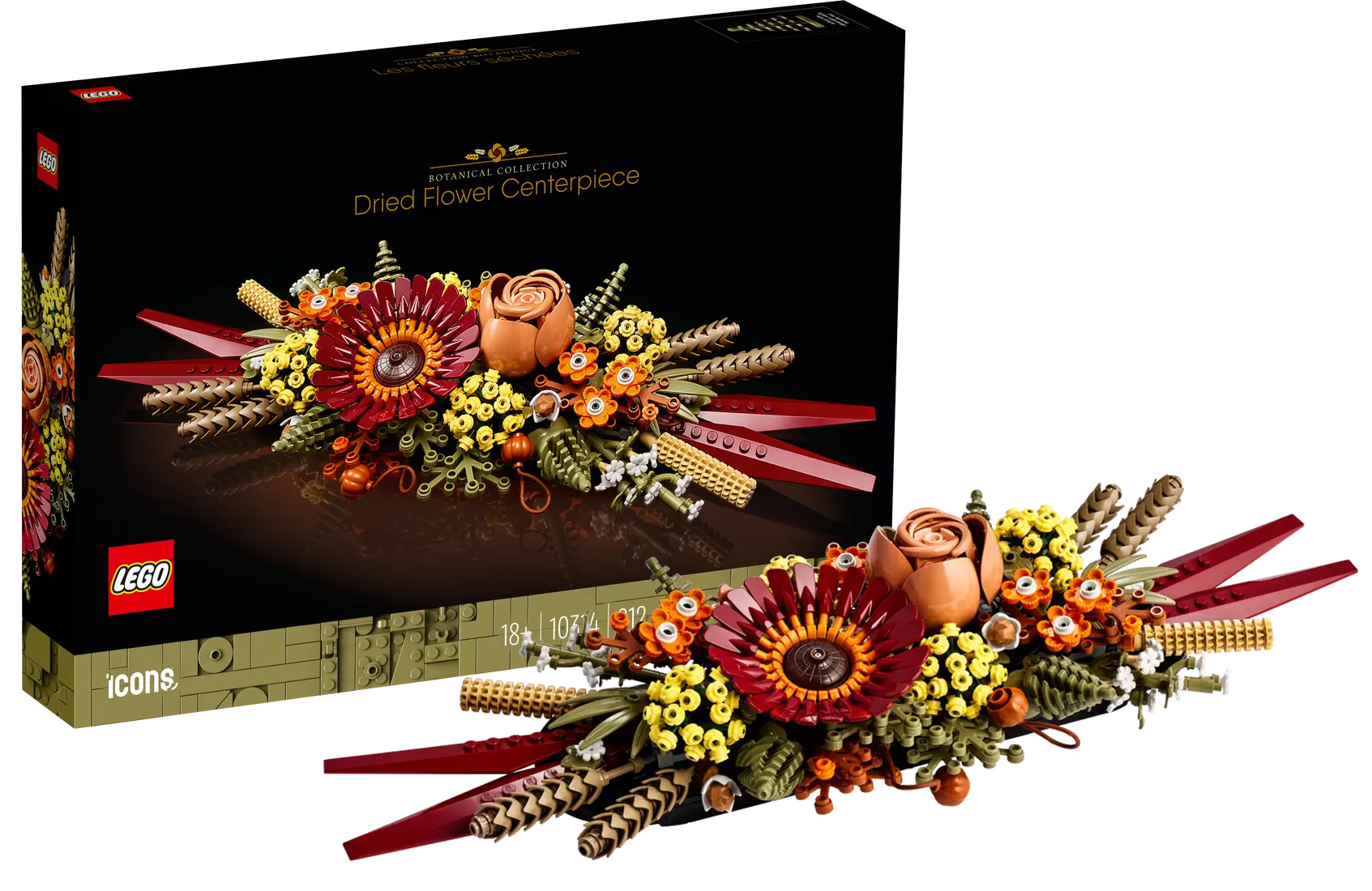 LEGO ICONS 10314 Ozdoba NA STÓŁ STROIK Z SUSZONYCH KWIATÓW PREZENT