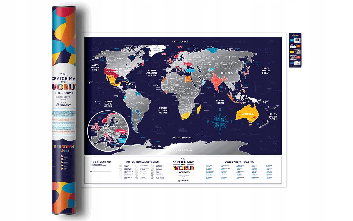 Svět Stírací Mapa Prázdninová Mapa Holiday World