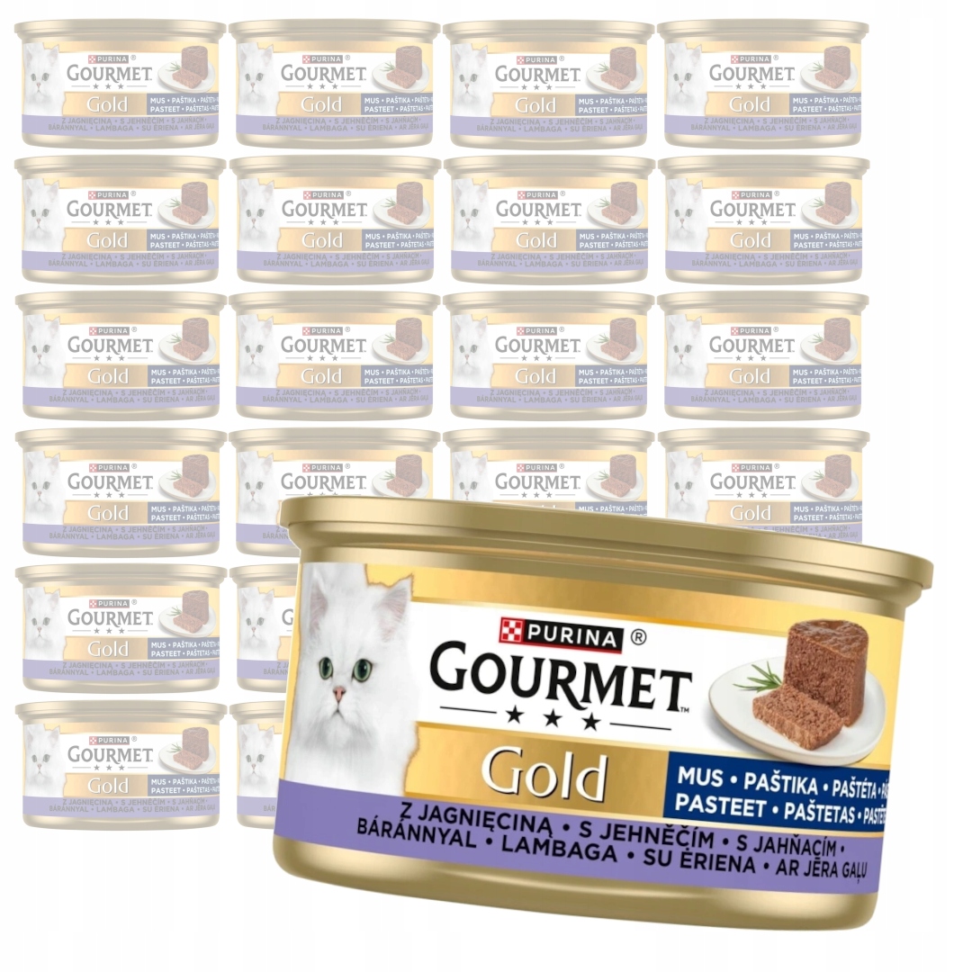 Levně Purina Gourmet Gold Pěna s jehněčím masem 24x85 g Mokré Krmivo Pro Kočky