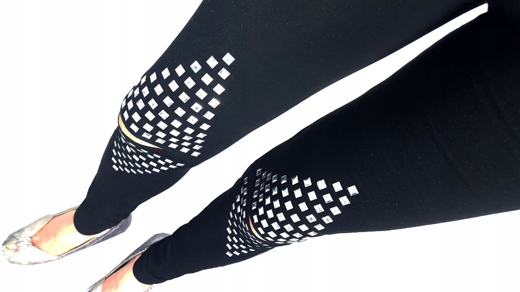 

Spodnie Legginsy Rurki Ćwieki Ripped Getry Dziury