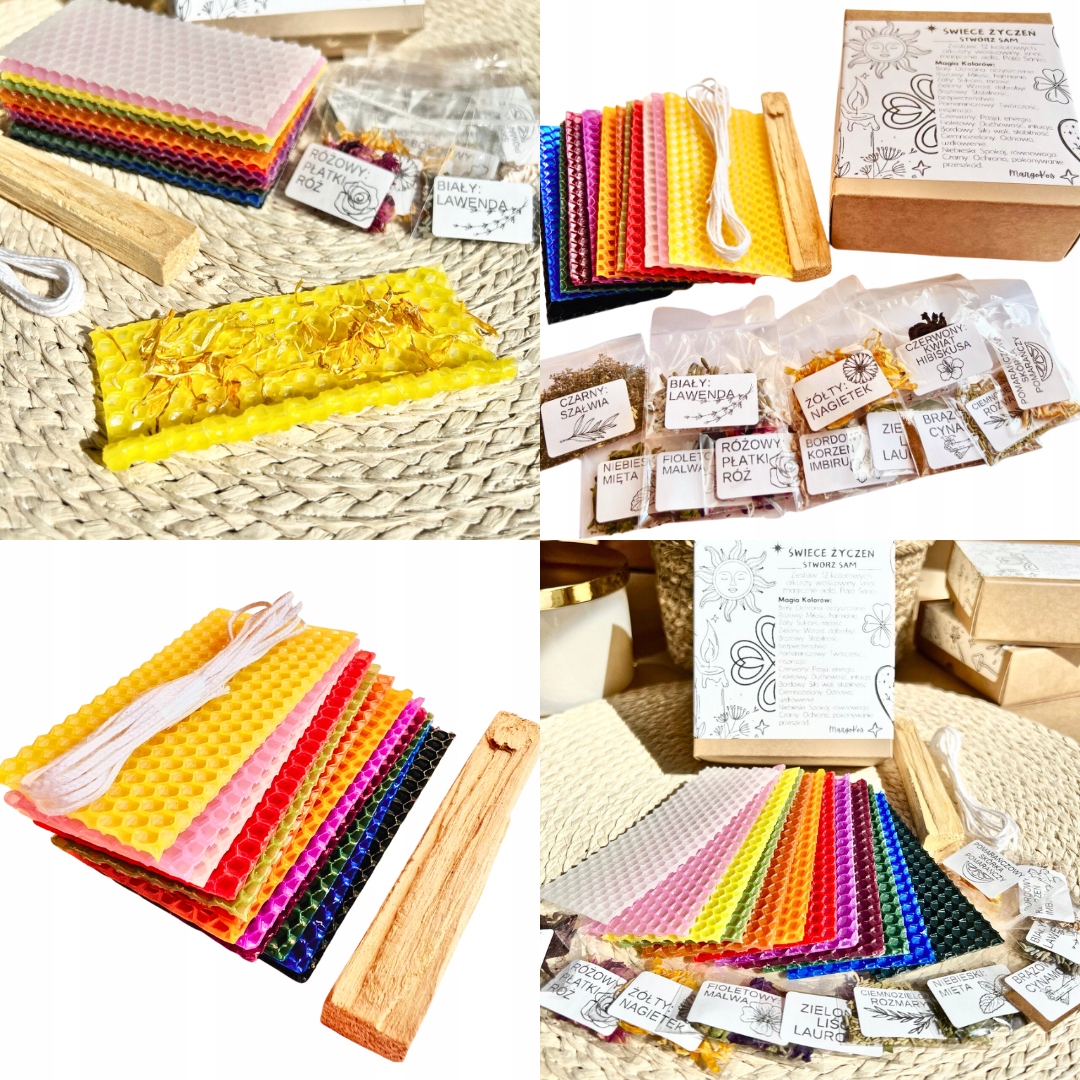 ZESTAW STWÓRZ SAM ŚWIECE ŻYCZEŃ ŚWIECE RYTUALNE 10X1CM Z WOSKU 12 SZT EAN (GTIN) 70779902185212