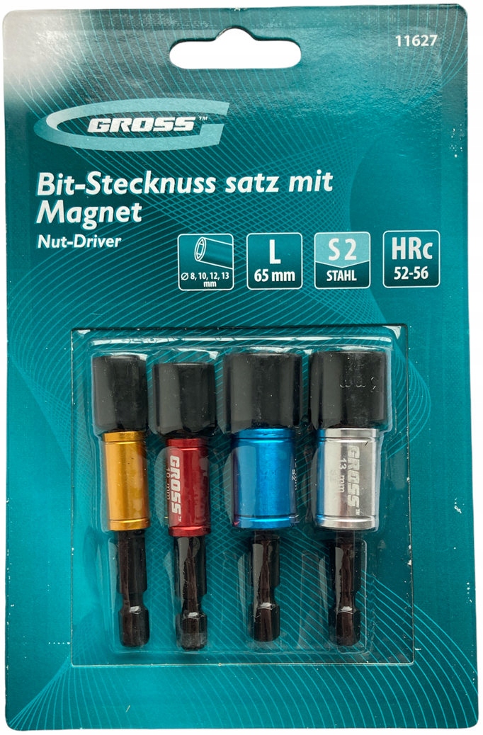 

Nasadki udarowe magnetyczne 1/4 hex ze stali S2