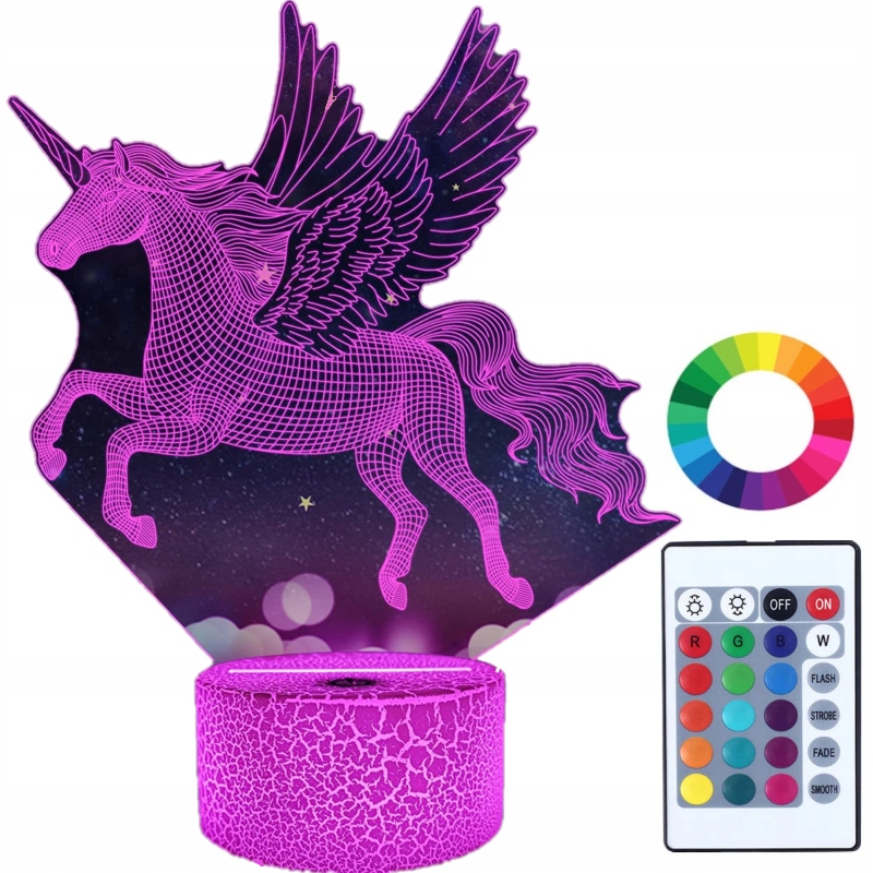 

Lampka Nocna z Imieniem 3D Led Grawer Jednorożec