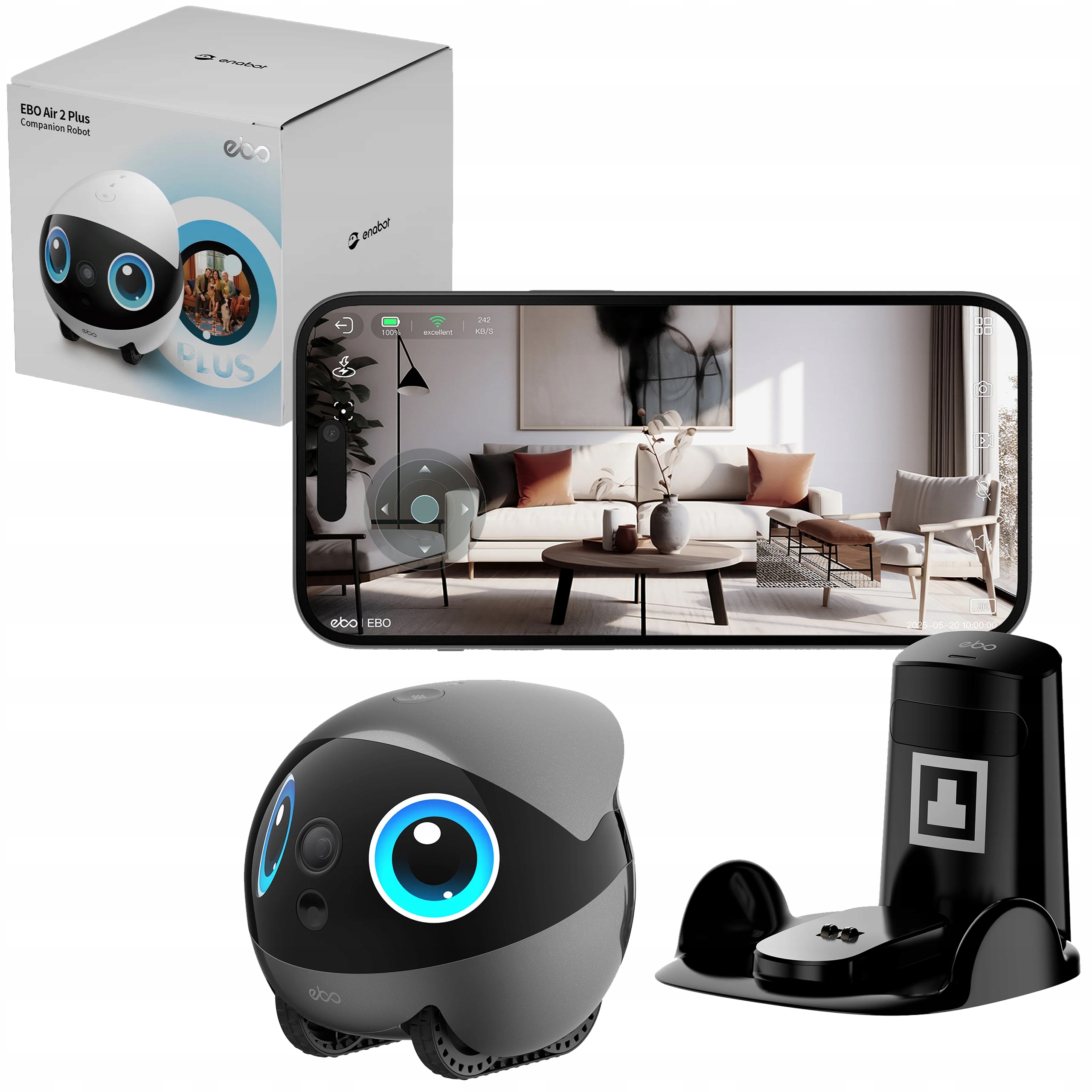 Enabot Ebo Air 2 Plus FamilyBot Monitorovací robot s kamerou do domu