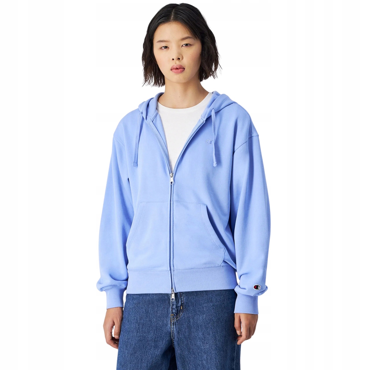 Mikina Champion Full Zip Hoodie Sweatshirt modrá Vel. L