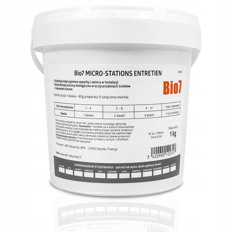 

Bio7 Entretien Microstations 1KG Tlenowe Poś Rok