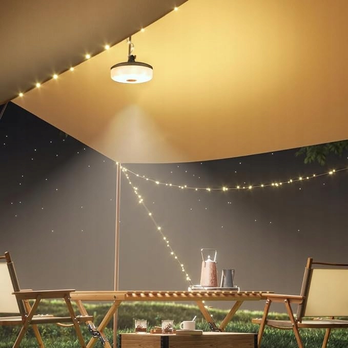 Lampa Kempingowa Biwakowa Akumulatorowa LED Girlanda Na Rolce 10m Ciepła Źródło światła LED