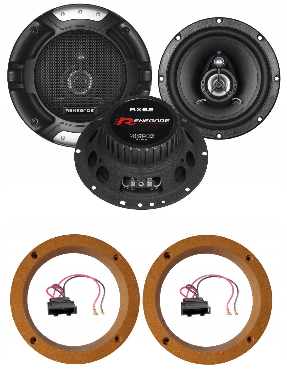 Automobilové reproduktory 165 mm Renegade RX62 Vw Golf 4 Passat B5 Predná Zadná Časť