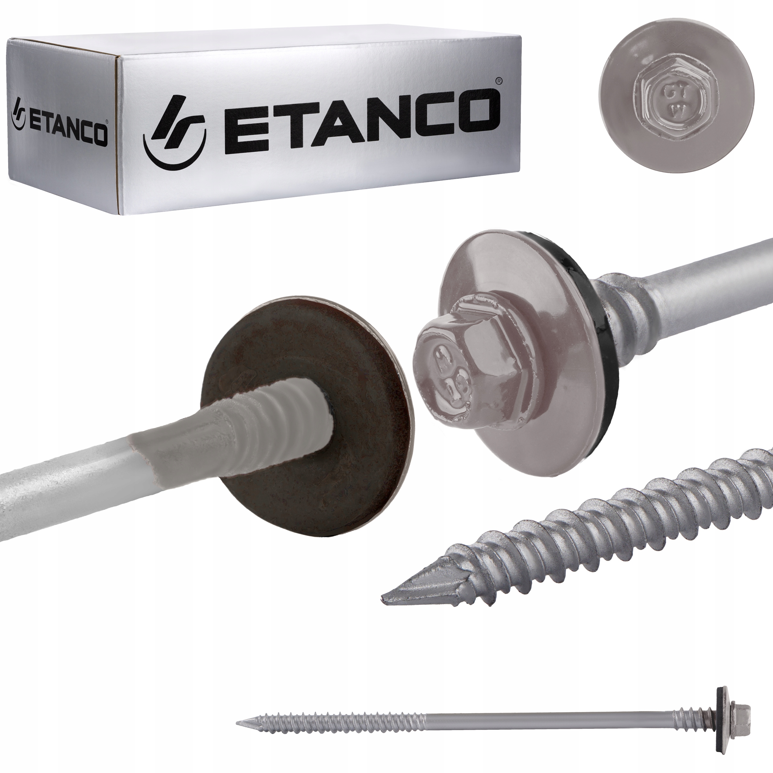 Skrutky do sendvičovej dosky 160 mm Ral 9007 100s do betónového dreva Etanco Gtrw
