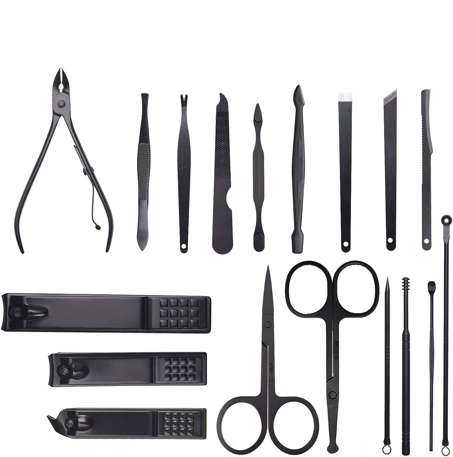 PROFESJONALNY ZESTAW DO MANICURE PEDICURE 18 NARZĘDZI DO PAZNOKCI I BRWI Marka inna marka