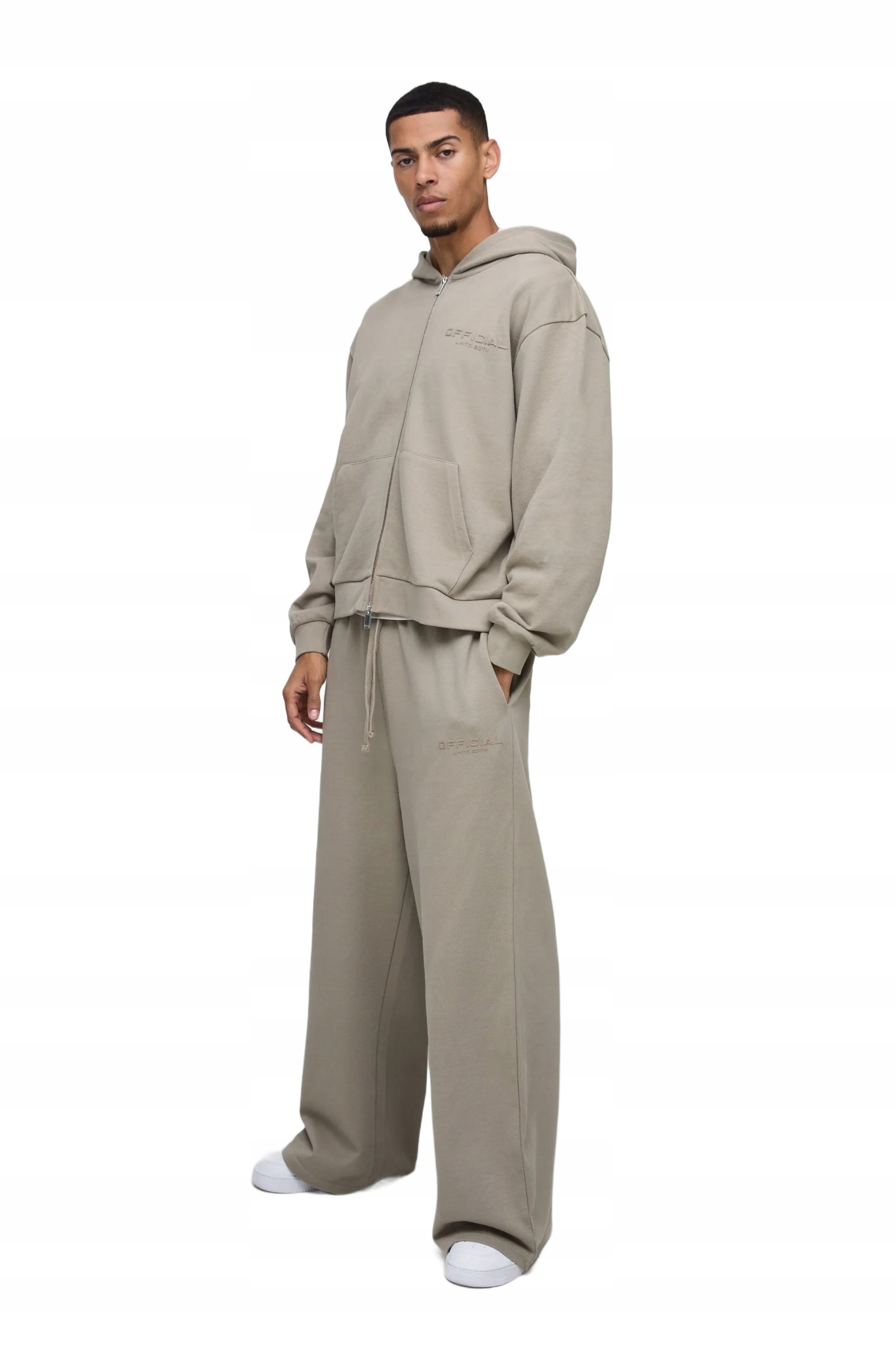 Boohooman Pánský Teplákovka Komplet S Kapucí Dlouhý Rukáv Béžová L Z3A