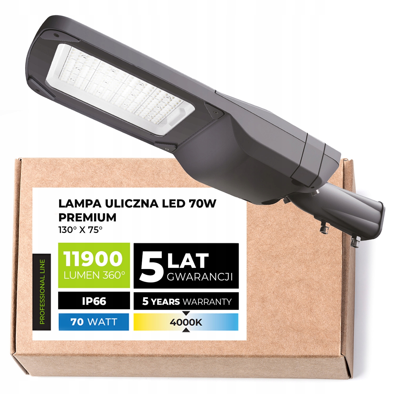 Led pouličná lampa Priemyselné cestné svietidlo 70 W