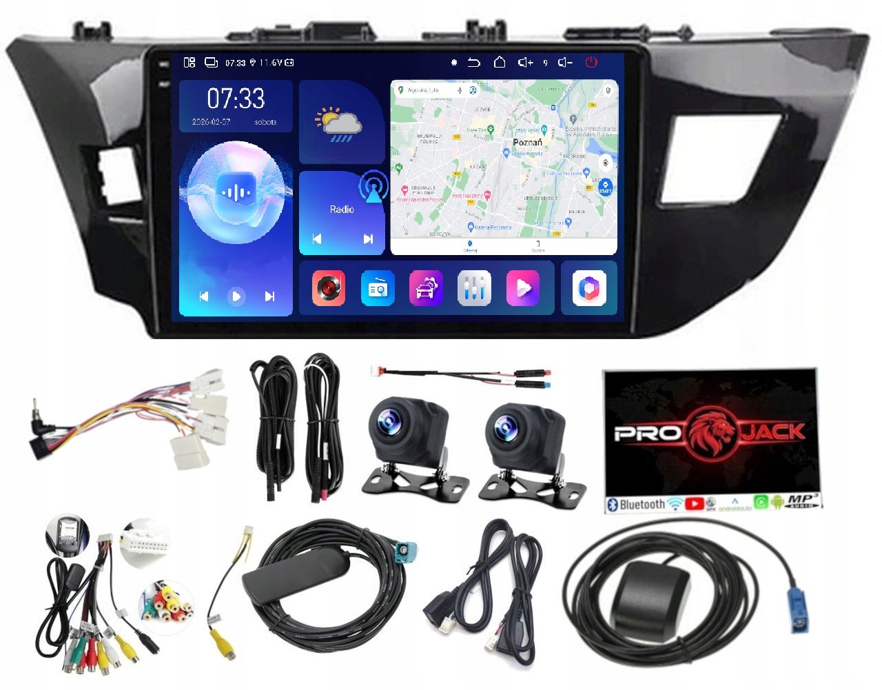 Autorádio S Navigací Carplay Android Auto Toyota Auris Corolla 2014-2016 6/128GB Sim