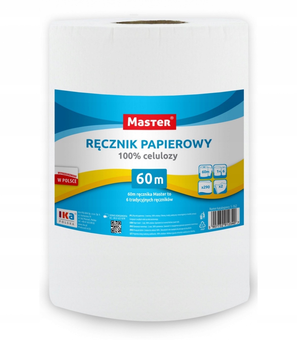 

Ręcznik papierowy 100% celuloza 60M Master