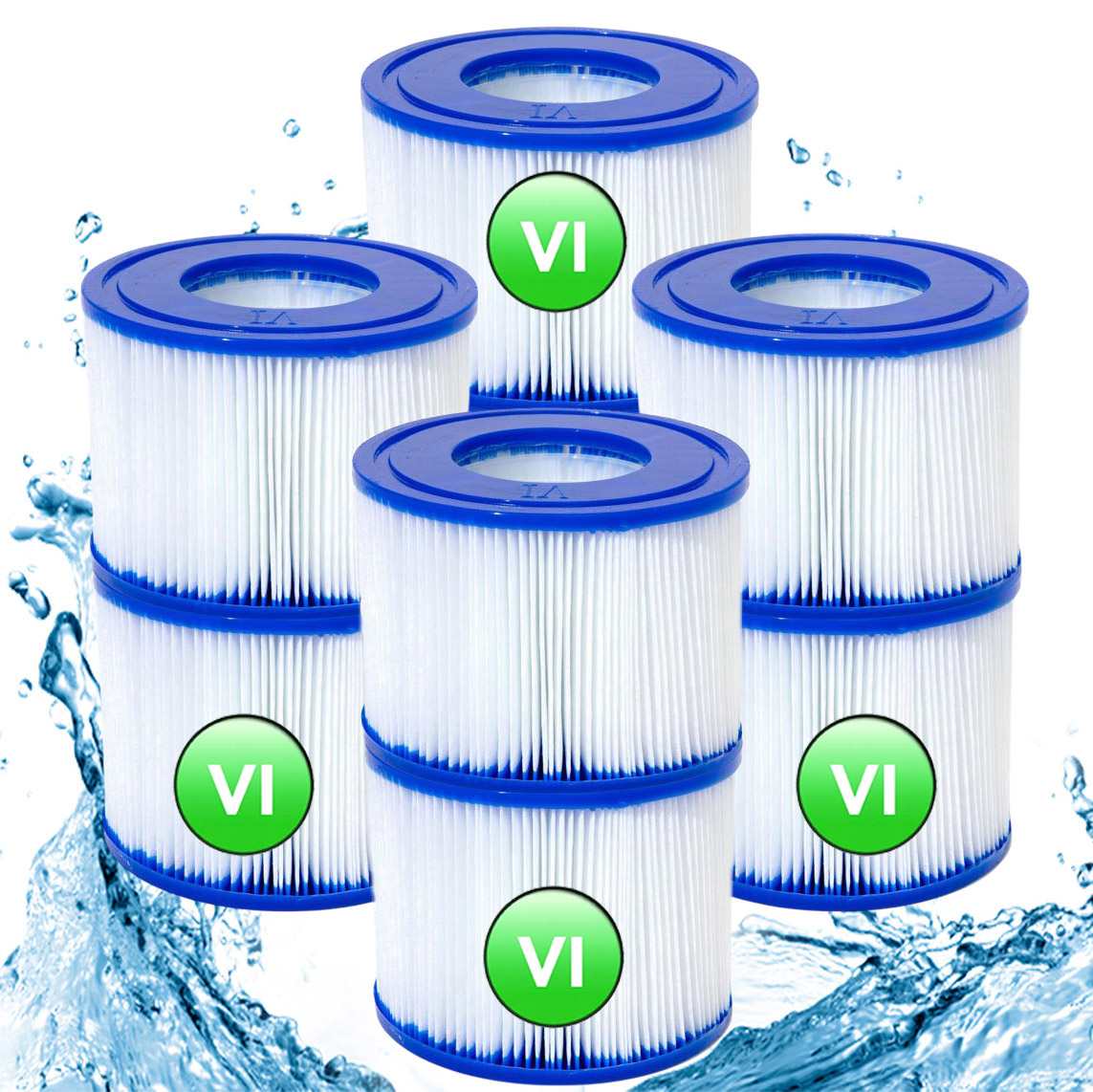 8 x Filtr Pro Lay-z-spa Čerpadlo Jacuzzi 60311 Bestway Filtrační Vložka Typ VI