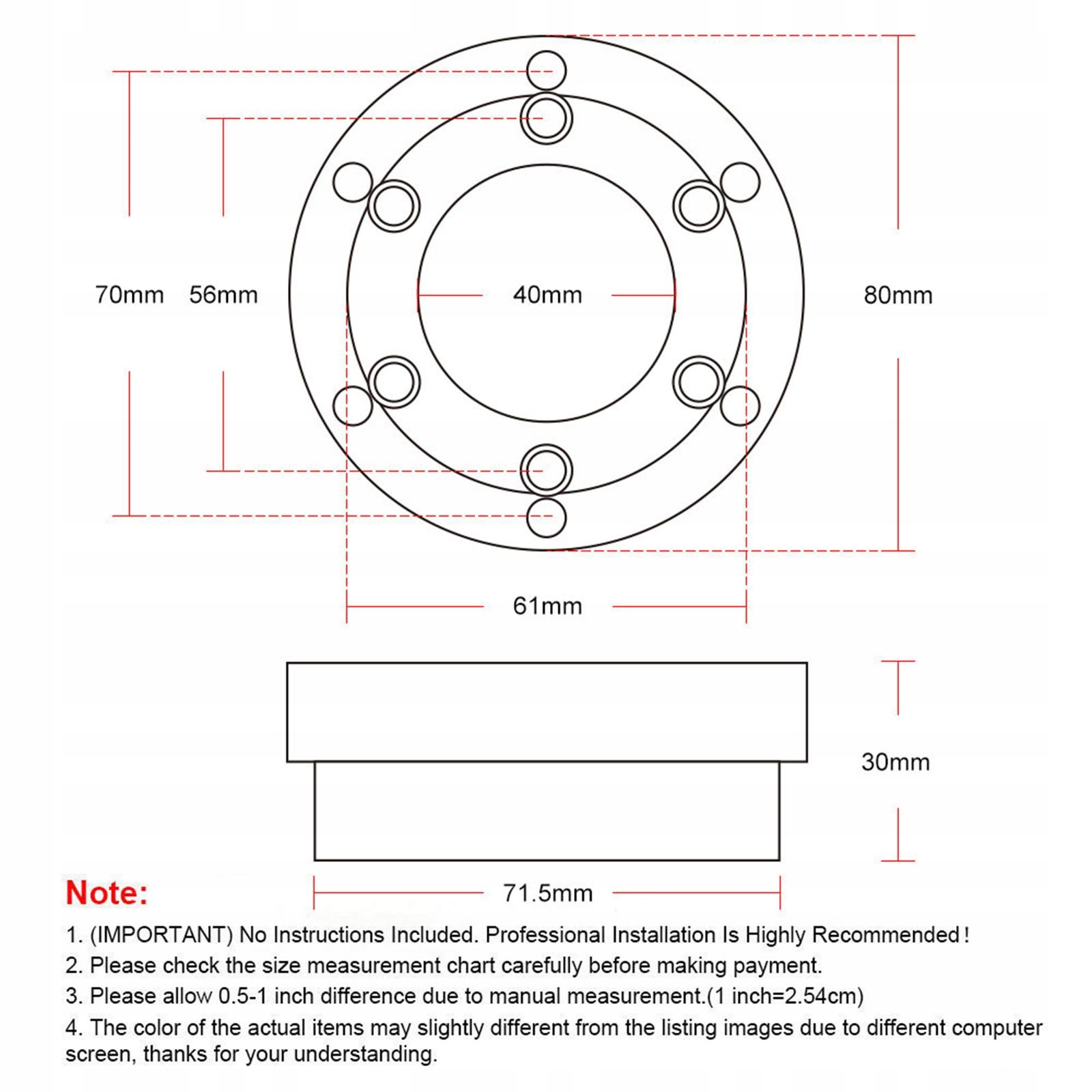 Steering Wheel Adapter 70mm Fit for Logitech Kod producenta 148976455