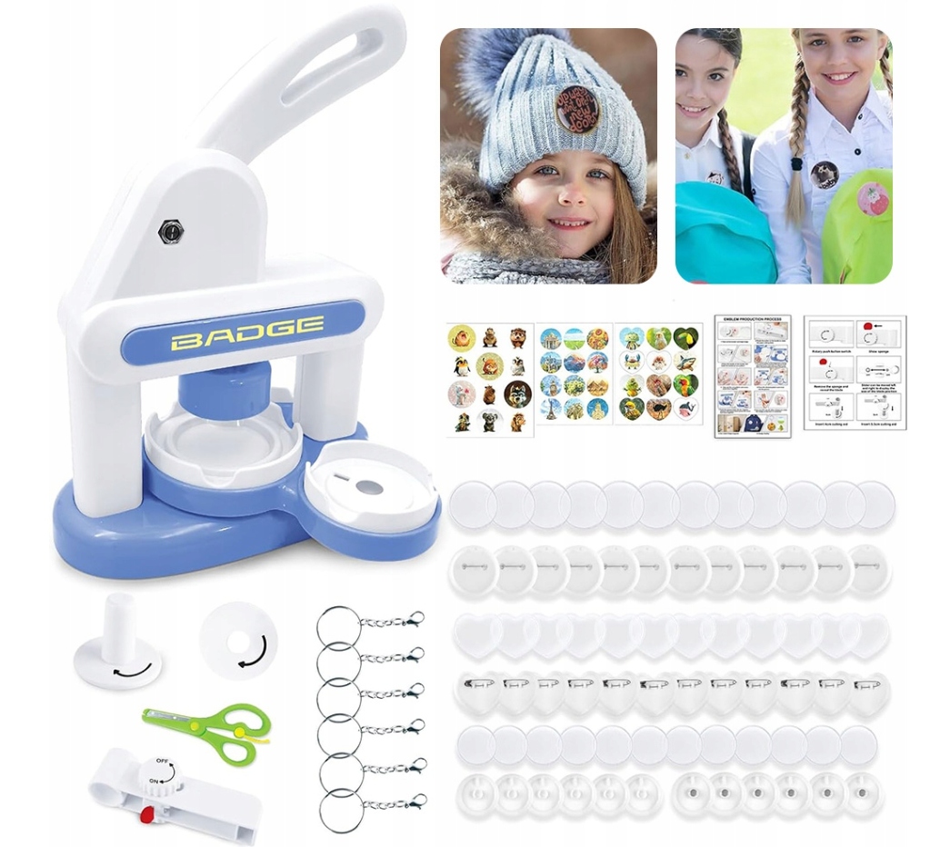 Maszynka do Przypinek Diy Zestaw na Zajączka Kreatywna Zabawa 88szt