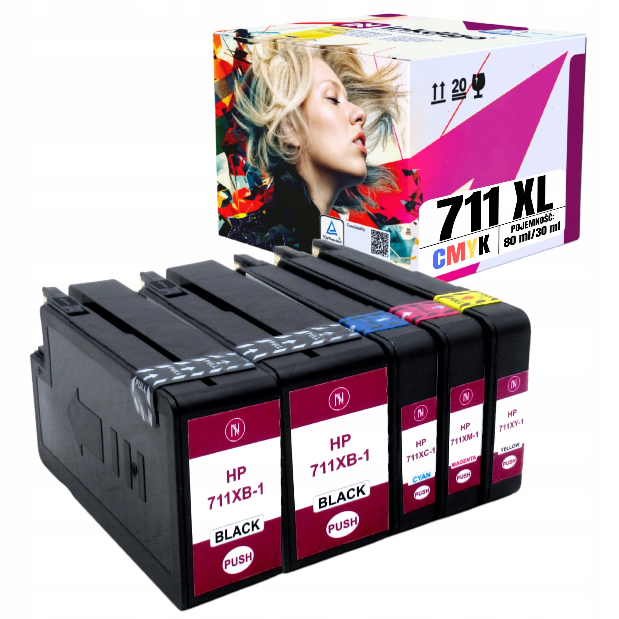 5x Inkoust pro Hp 711 XL Designjet T120 T520 CZ133A