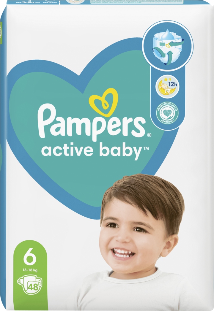 PIELUSZKI 48 SZT PAMPERS ACTIVE BABY 6 NOWOŚĆ 1x48