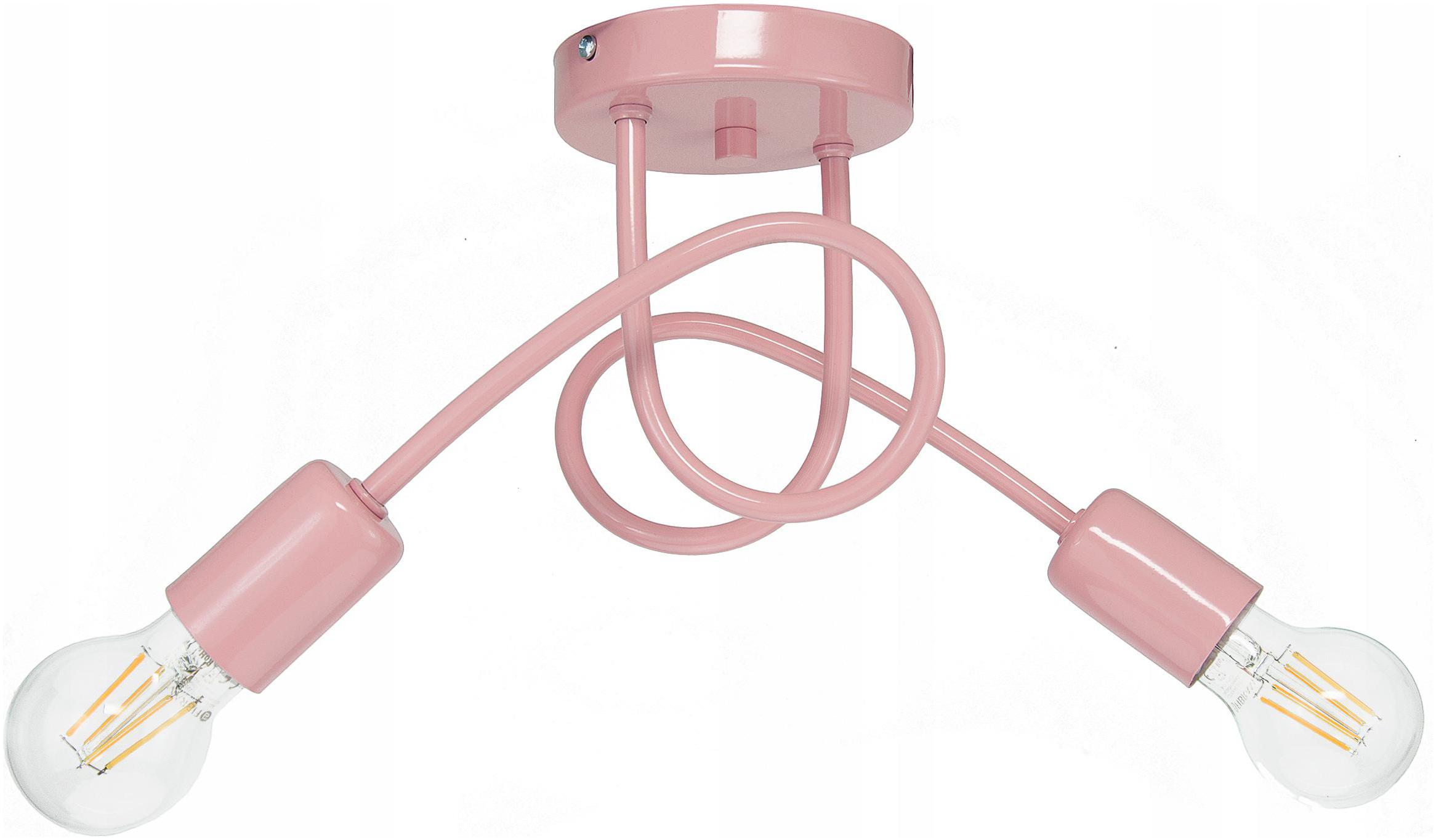 Lampa Dziecięca Różowa Pastelowa Sufitowa Róż Dla Dzieci Plafon Loft Led