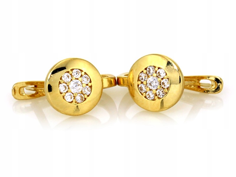 Zlaté náušnice 585 14kt jemné anglické kroužky se zirkony 1.33g
