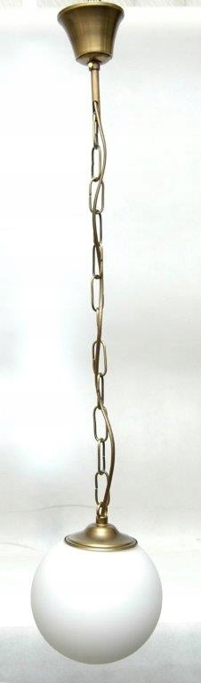 Závesná mosadzná lampa s guľou 16 cm, mosadzný luster