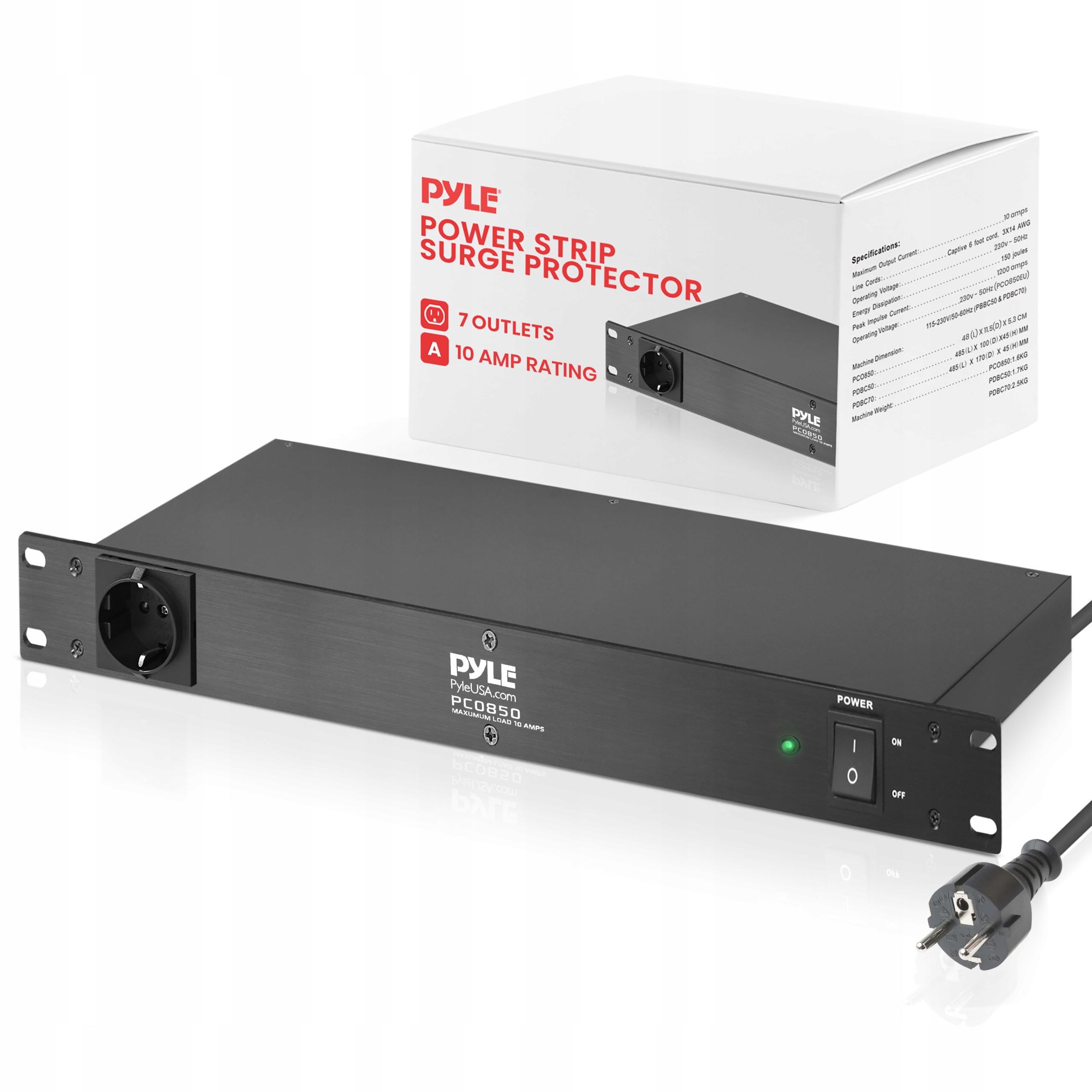 Zásuvková Lišta Proti Přepětí 2 Metry 7 Zásuvek Vysoká Ochrana Pyle