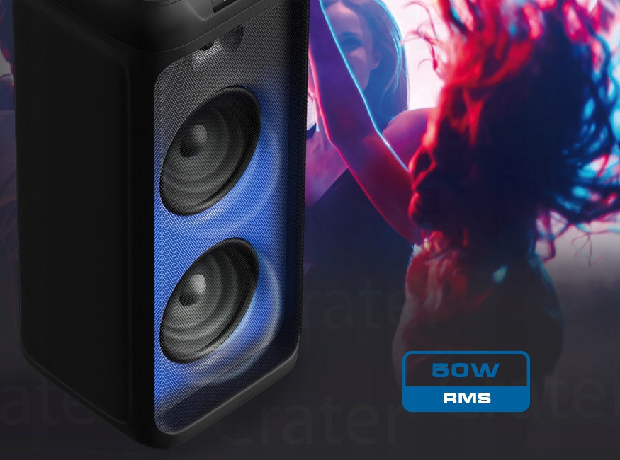 DUŻY GŁOŚNIK PRZENOŚNY CRATEL-L BLUETOOTH 50W Kolor czarny