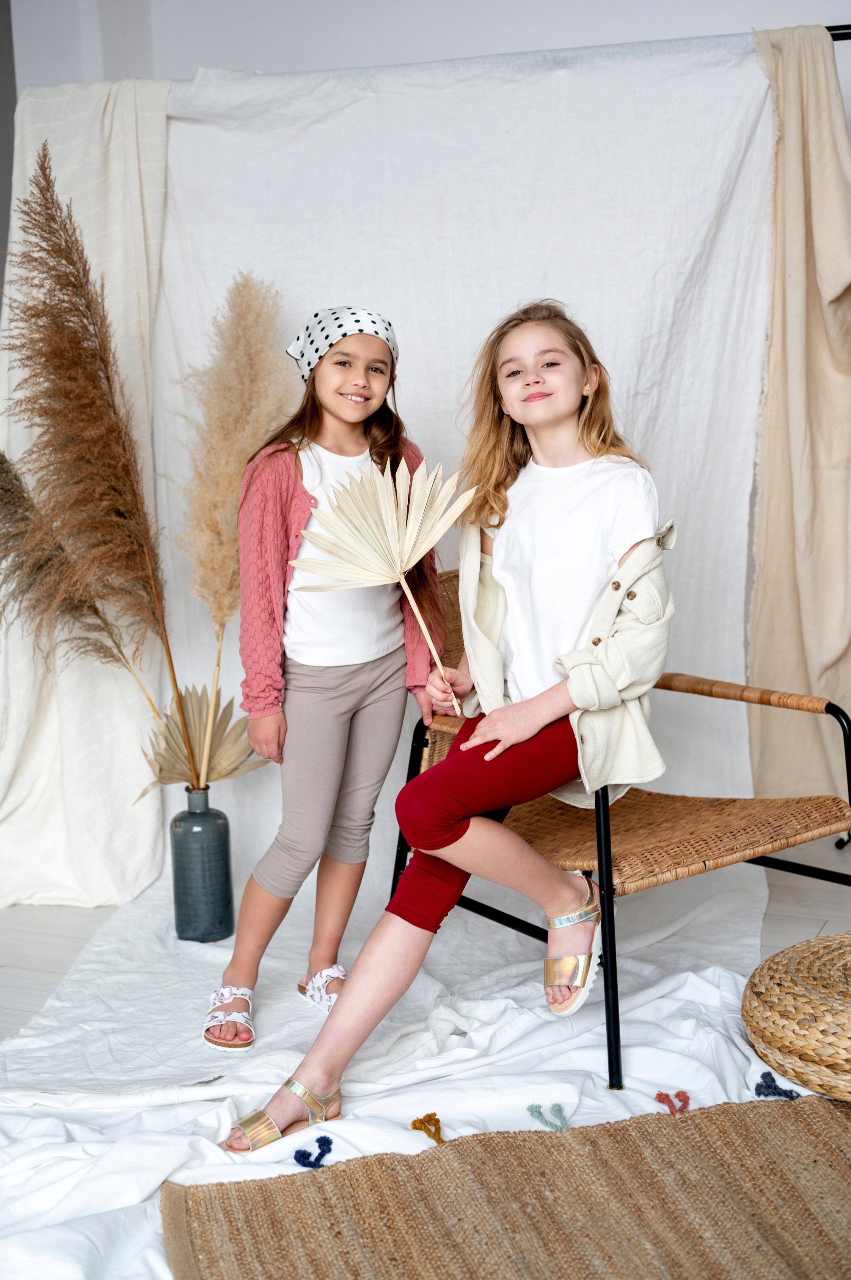 LEGGINSY DZIECIĘCE 3/4 GETRY RYBACZKI BIAŁE 152 Długość 3/4